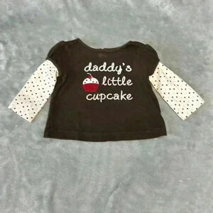 Gymboree - long sleeve T-shirt with Cupcake design. Size 3-6 months